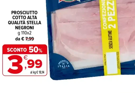 Prosciutto cotto alta qualità Stella Negroni