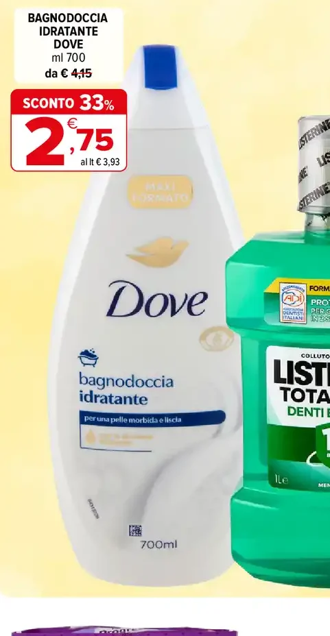 Bagnodoccia idratante Dove