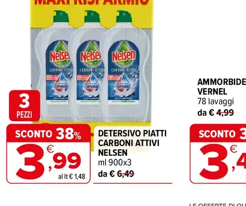Detersivo piatti Carboni Attivi Nelsen