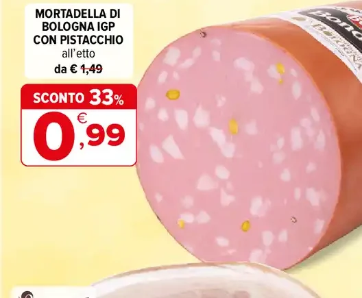Mortadella di Bologna IGP con pistacchio
