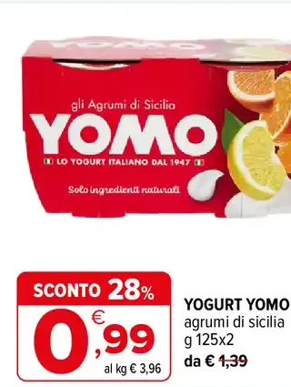 Yogurt Yomo agrumi di Sicilia