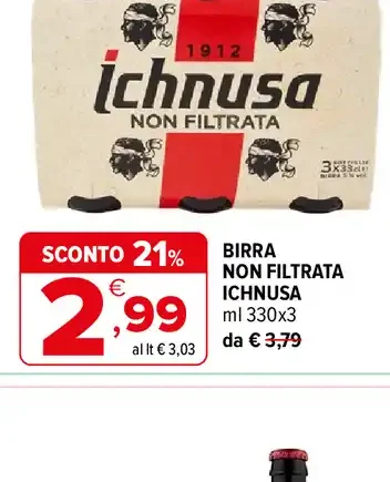 Birra Ichnusa non filtrata