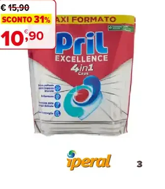 Detersivo lavastoviglie 4in1 Caps Excellence Pril