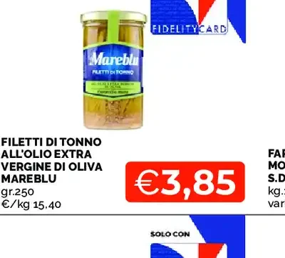 Filetti di tonno all'olio extra vergine di oliva
