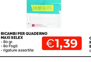 Ricambi per quaderno maxi Selex