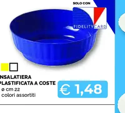 Insalatiera plastificata a coste