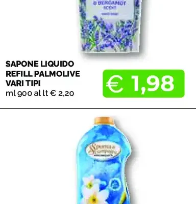 Sapone liquido refill Palmolive vari tipi