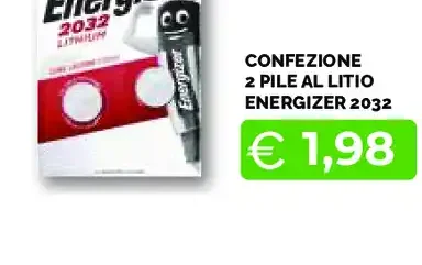 Confezione 2 pile al litio Energizer 2032