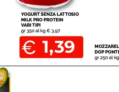 Yogurt senza lattosio Milk Pro Protein vari tipi