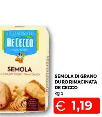 Semola di Grano Duro Rimacinata De Cecco