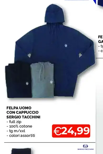 Felpa uomo con cappuccio Sergio Tacchini