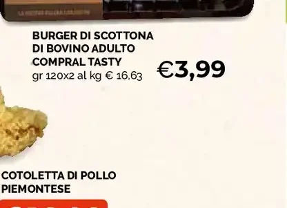 Burger di Scottona di bovino adulto Compral Tasty