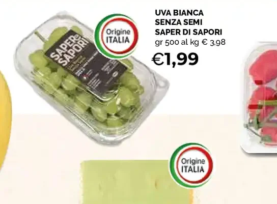 Uva bianca senza semi Saper di Sapori