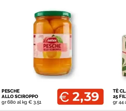 Pesche allo sciroppo Selex