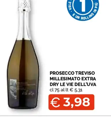 Prosecco Treviso Millesimato Extra Dry Vie delle Uve