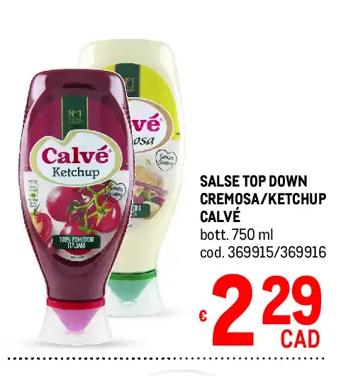 Salse Top Down Cremosa/Ketchup Calvé