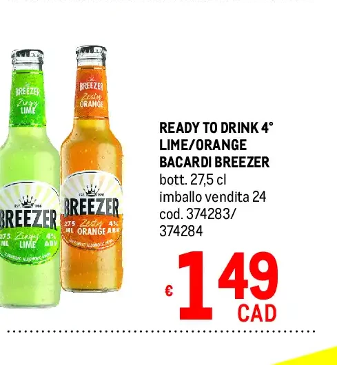 Bacardi Breezer Lime/Orange