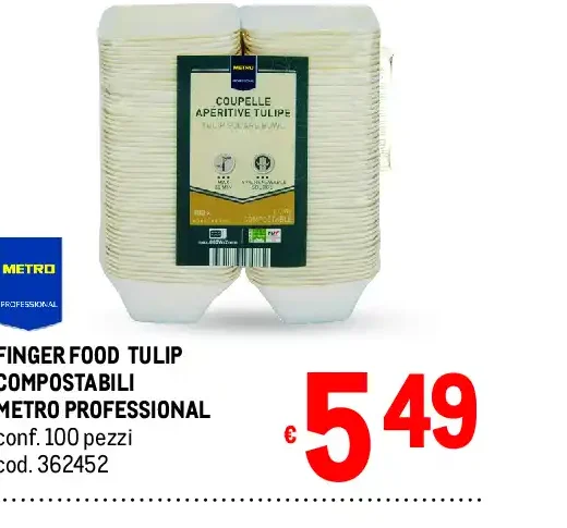 Finger food Tulip compostabili Metro Professional