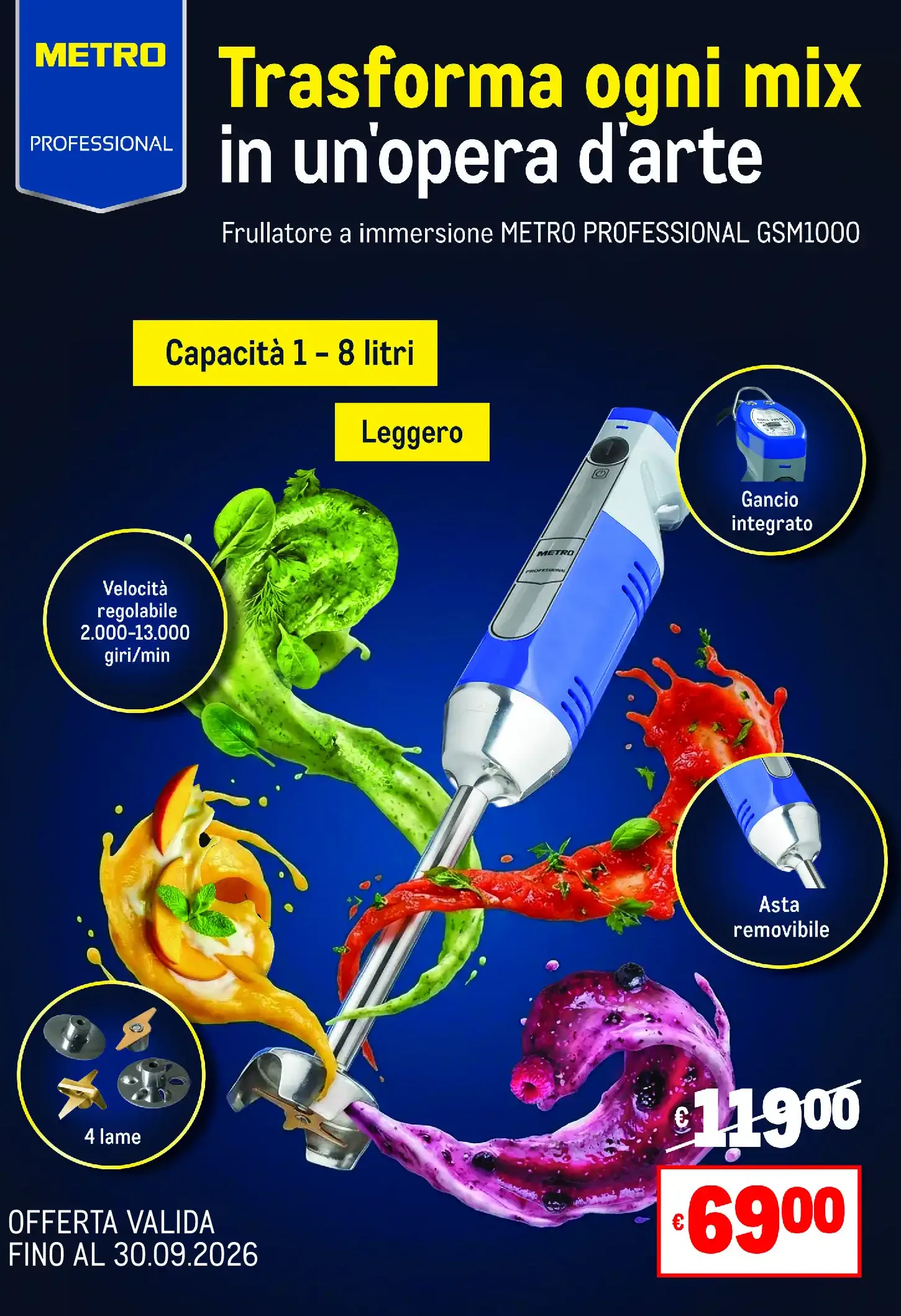 Frullatore a immersione Metro Professional GSM1000
