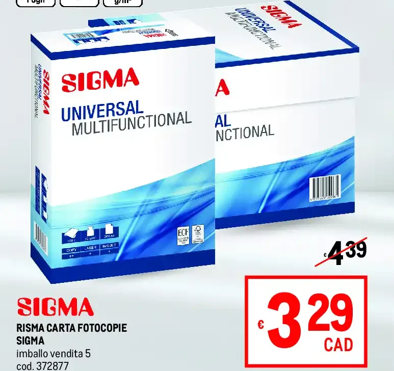 Risma carta fotocopie A4 80 g/m²