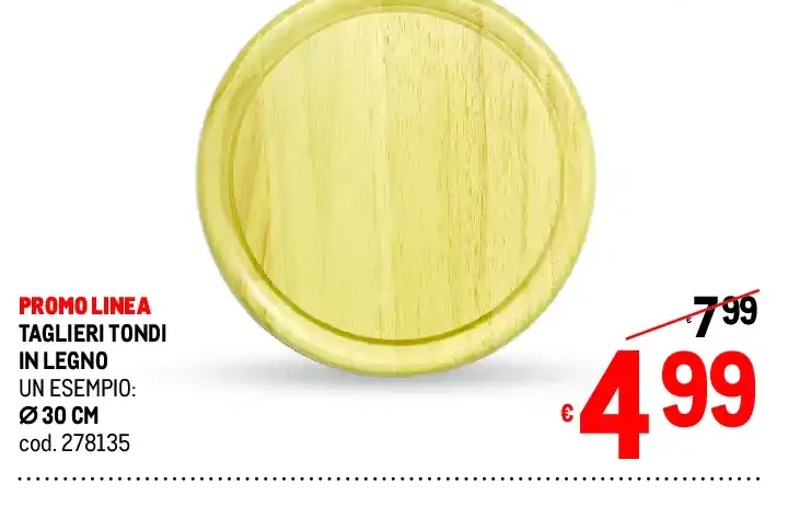 Tagliere tondo in legno 30 cm