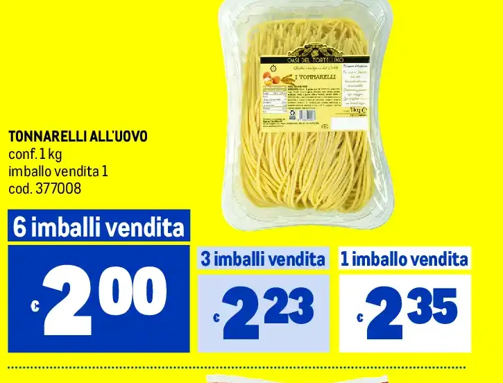 Tonnarelli all'uovo