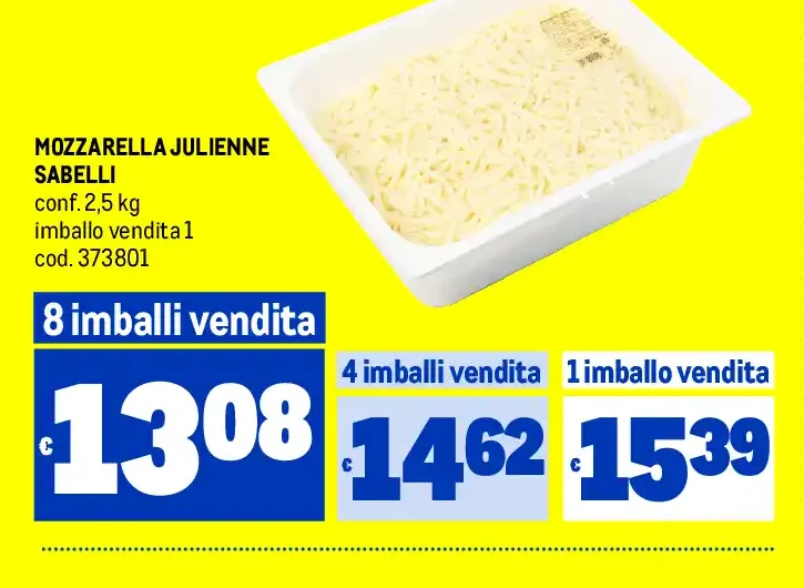 Mozzarella julienne Sabelli