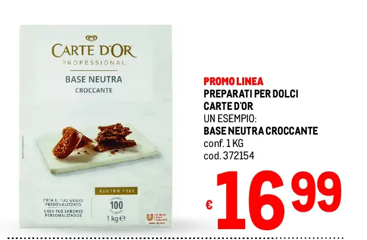 Preparati per dolci Carte d'Or base neutra croccante