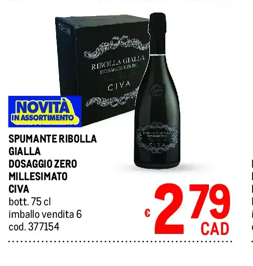 Spumante Ribolla Gialla dosaggio zero millesimato Civa