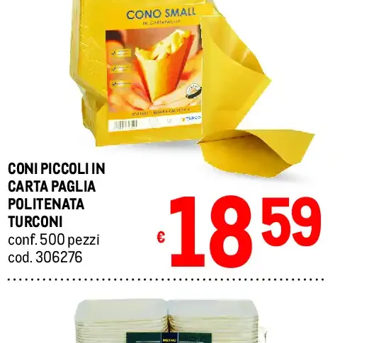 Coni piccoli in carta paglia polienata Turconi