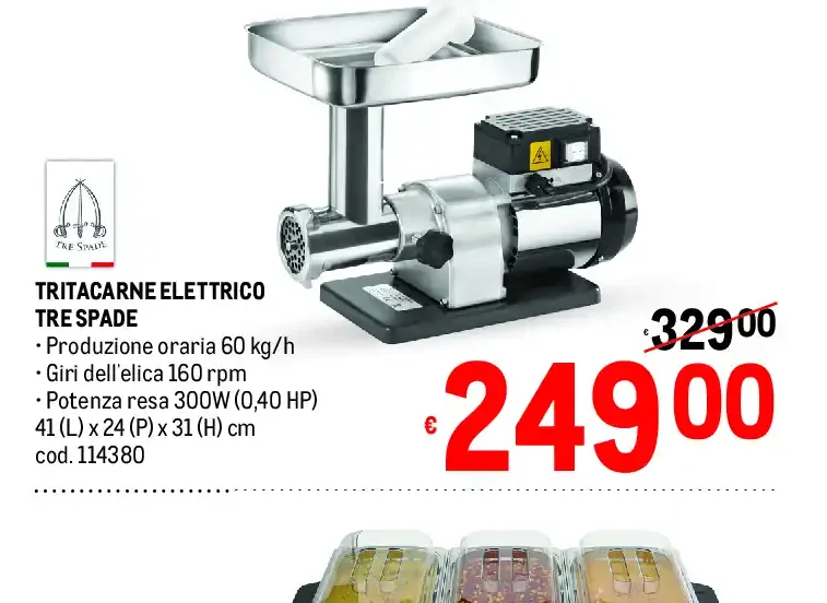 Tritacarne elettrico Tre Spade