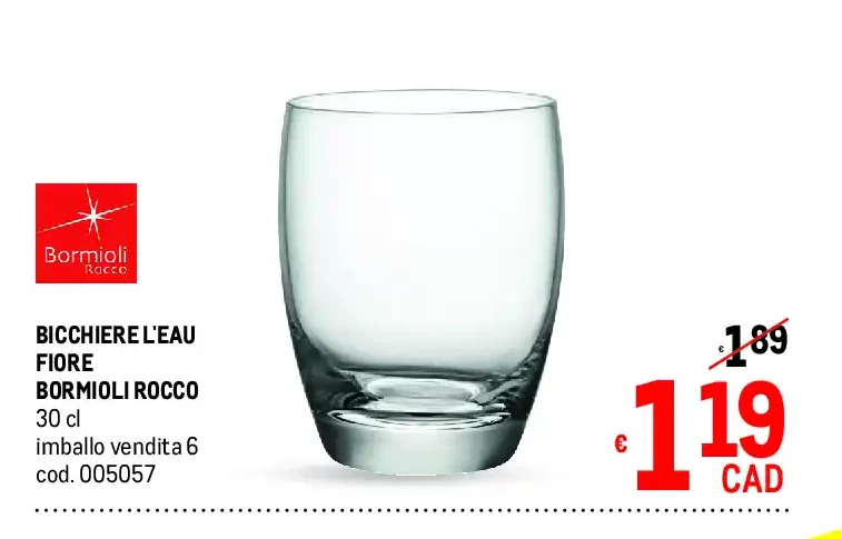 Bicchiere L'Eau Fiore Bormioli Rocco 30 cl