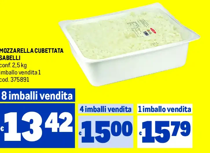 Mozzarella cubettata Sabelli