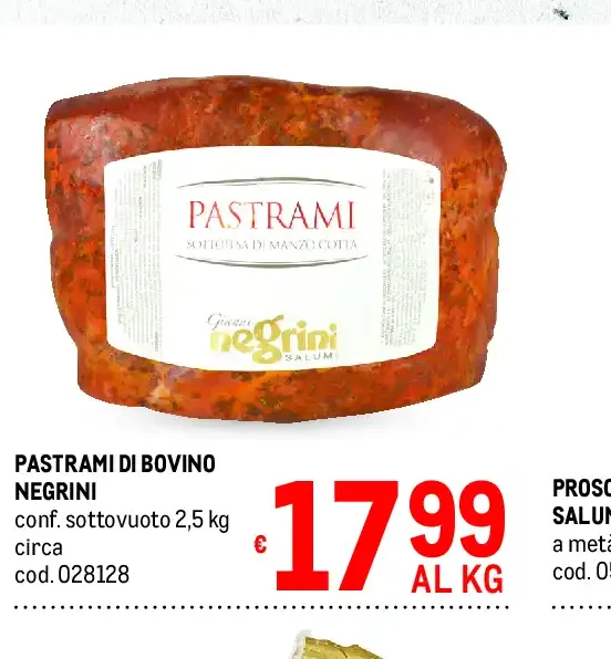 Pastrami di bovino Negrini