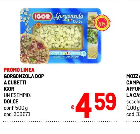 Gorgonzola DOP a cubetti Igor