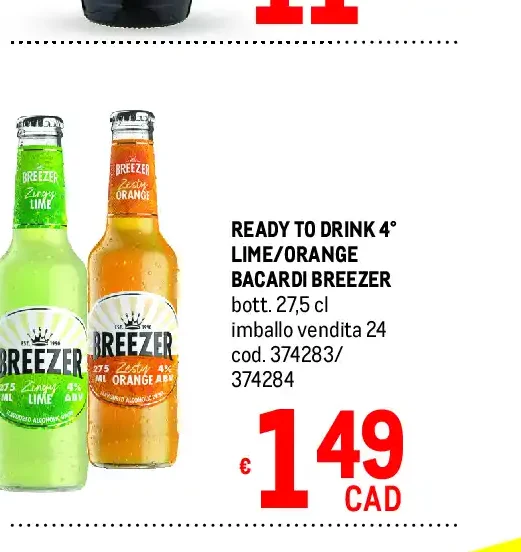 Bacardi Breezer Lime/Orange