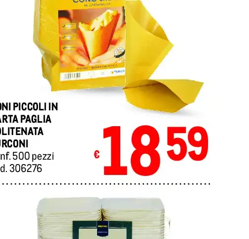 Coni piccoli in carta paglia Polentana Turconi