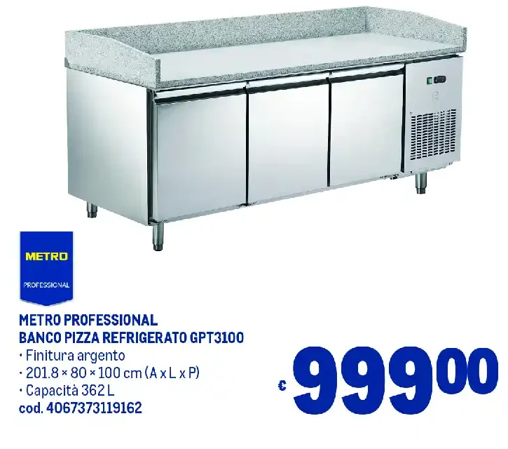 Banco pizza refrigerato GPT3100