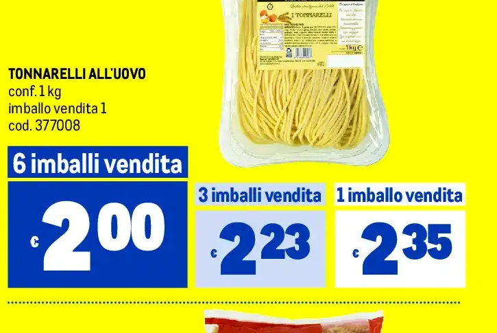 Tonnarelli all'uovo