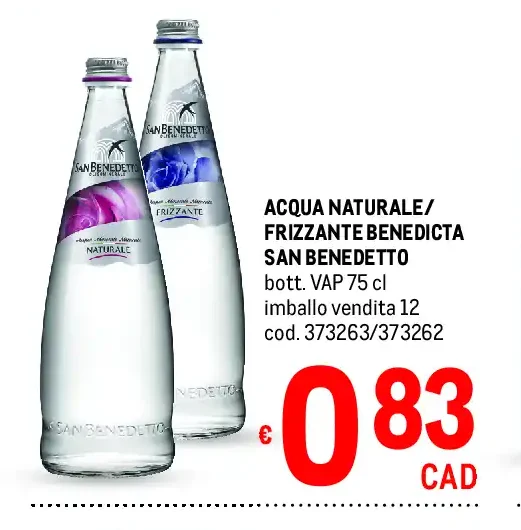 Acqua naturale/frizzante Benedicta San Benedetto