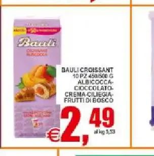 Bauletto croissant albicocca crema ciliegia frutti di bosco
