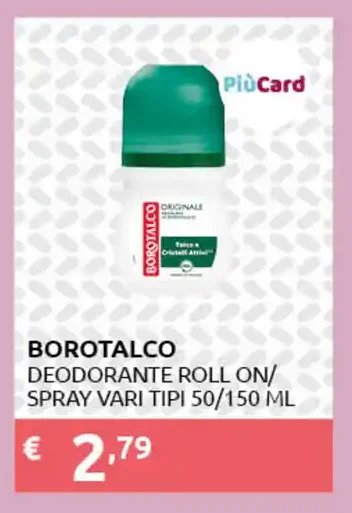 Deodorante roll-on/spray vari tipi