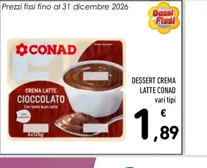 Dessert crema latte Conad
