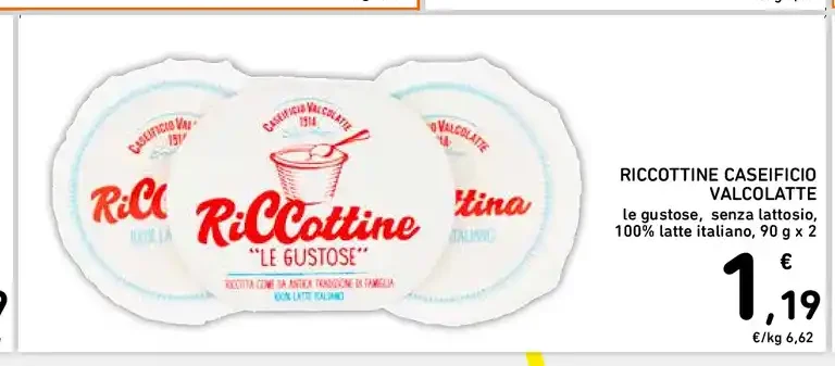 Ricottine Caseificio Valcolatte