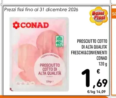 Prosciutto cotto di alta qualità Conad