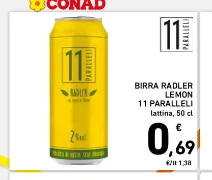 Birra Radler Lemon 11 Paralleli