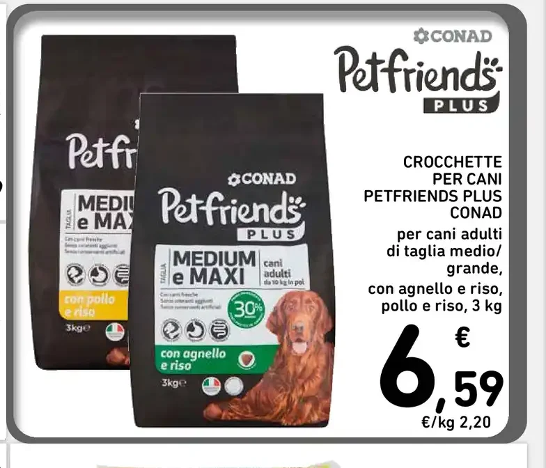 Crocchette per cani Petfriends Plus Conad