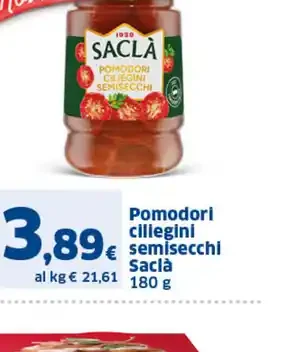 Pomodori ciliegini semisecchi Saclà