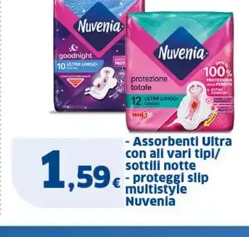 Assorbenti Ultra con ali vari tipi/sottili notte/proteggi slip multistyle Nuvenia