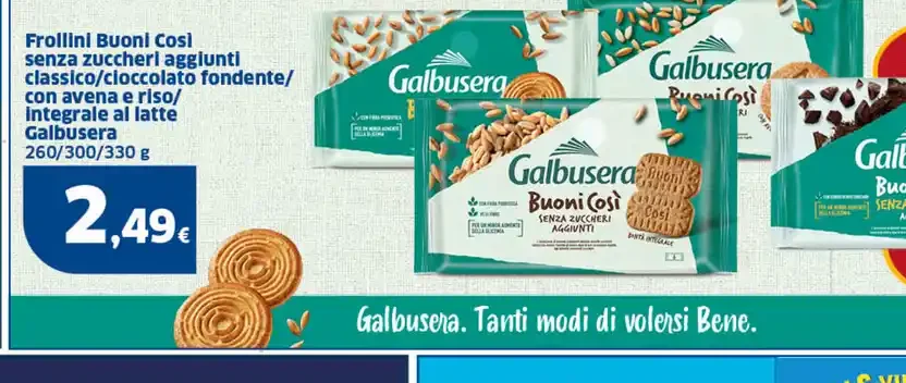 Frollini Buoni Così senza zuccheri aggiunti Galbusera